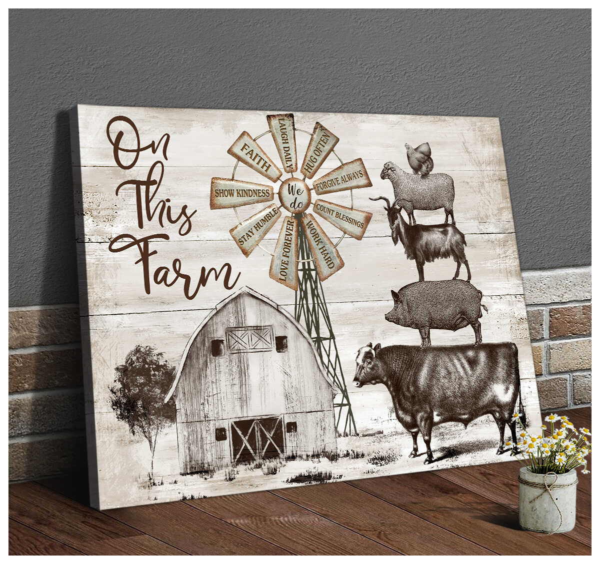 On-This-Farm-Cattle-Farmhouse-Farm-Canvas-Prints-Wall-Art-Decor On This Farm Cattle Farmhouse Farm Canvas Prints Wall Art Decor