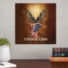 One Nation Under God Bald Eagle American Fag Canvas Wall Art