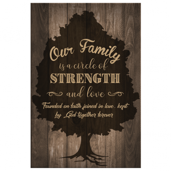 Our Family Is A Circle Of Strength And Love Canvas Wall Art 2
