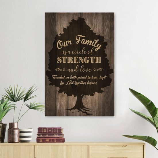 Our Family Is A Circle Of Strength And Love Canvas Wall Art