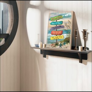 Our Love Story Sign On Beach Custom Name And Date Canvas Prints Wall Art Decor 3