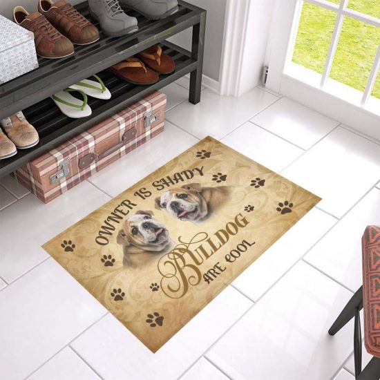 Owner Is Shady Bulldog Dogs Lover Doormat Welcome Mat
