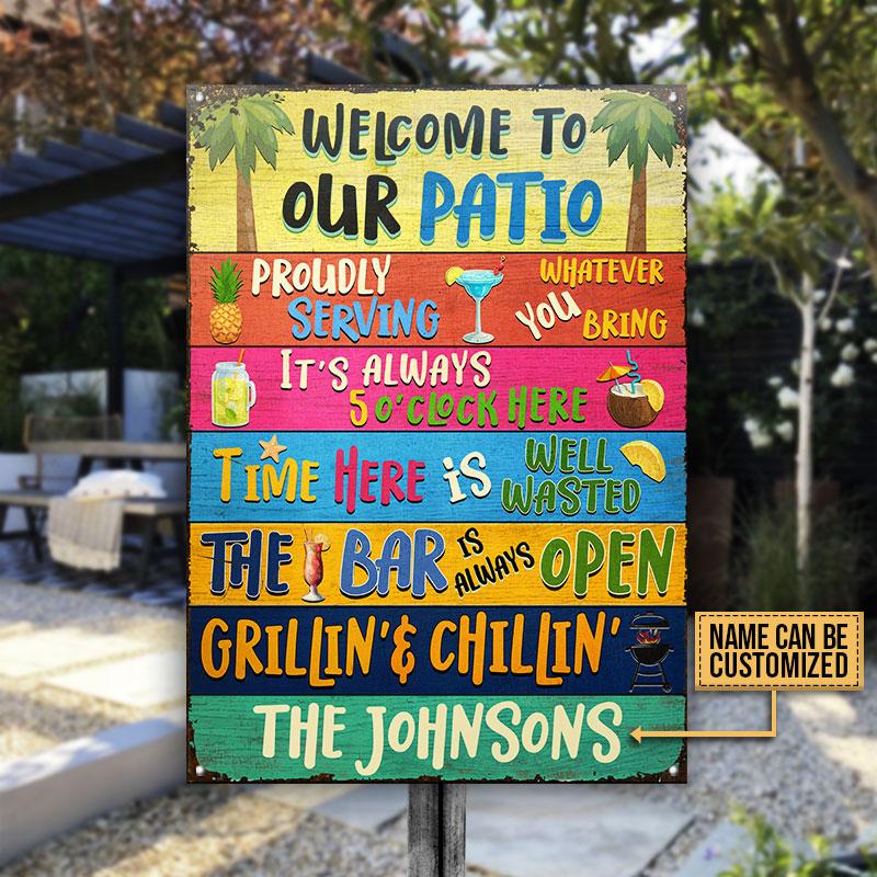 Patio Bar Grilling Welcome To Custom Classic Metal Signs