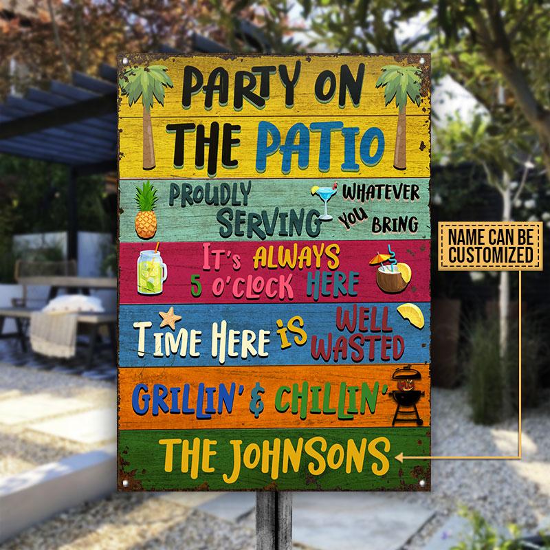 Patio Party Proudly Serving Custom Classic Metal Signs