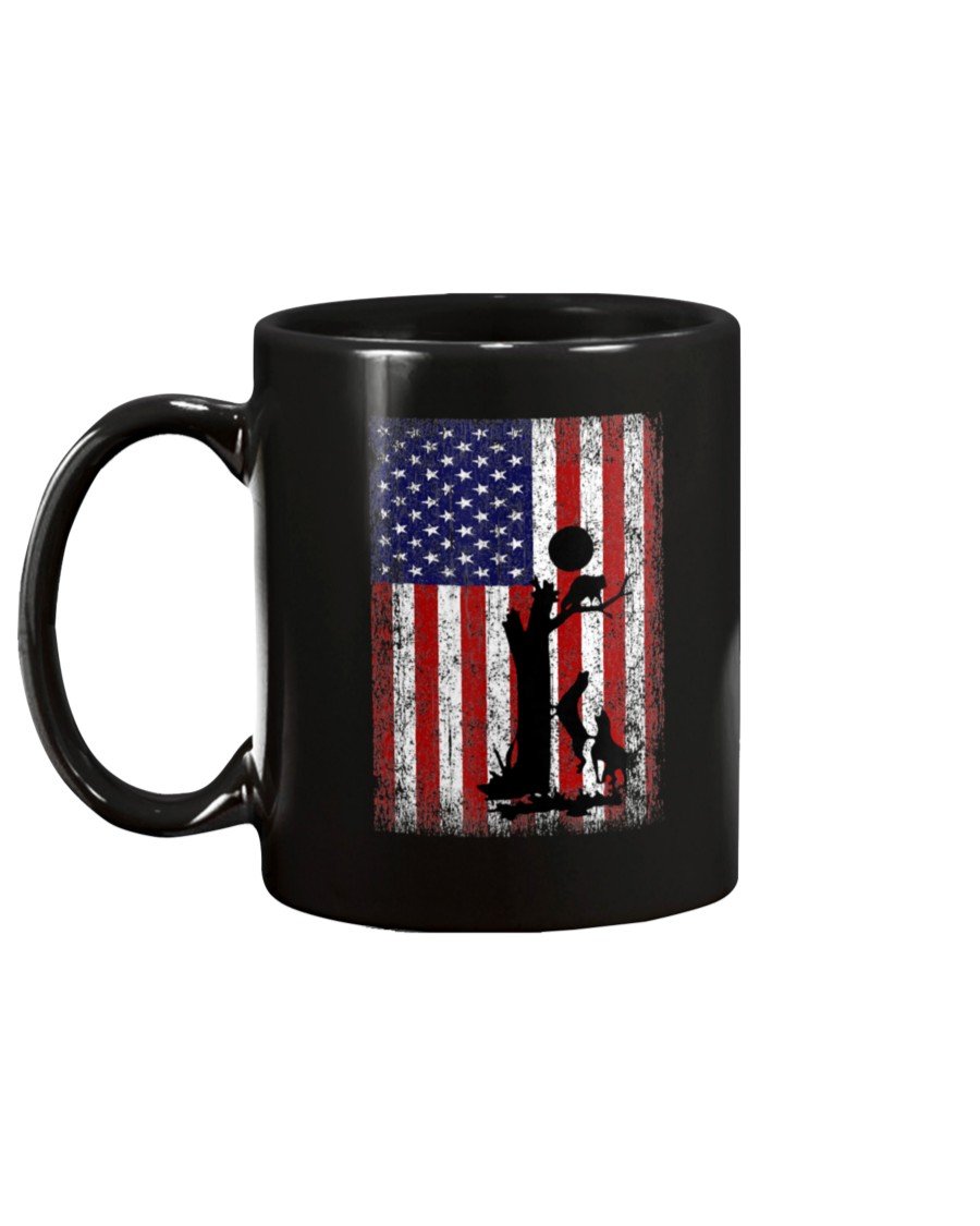 Patriotic Coon Hunting Dogs American Flag Mug - Teehall