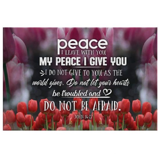 Peace I Leave With You John 1427 Bible Verse Wall Art Canvas 2