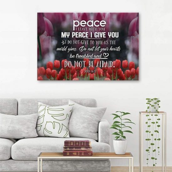 Peace I Leave With You John 14:27 Bible Verse Wall Art Canvas