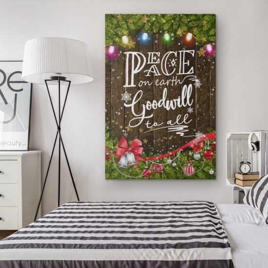 Peace On Earth Goodwill To All Canvas Wall Art 1 2