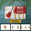 Personalized Acoustic Guitar Best Dad Ever Customized Wood Rectangle Sign