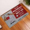 Personalized An Old Baseball Player And The Best Hit Custom Name Doormat Welcome Mat