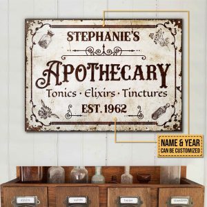 Personalized Apothecary Tinctures Customized Classic Metal Signs