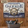 Personalized Auto Mechanic My Garage My Rules Customized Classic Metal Signs
