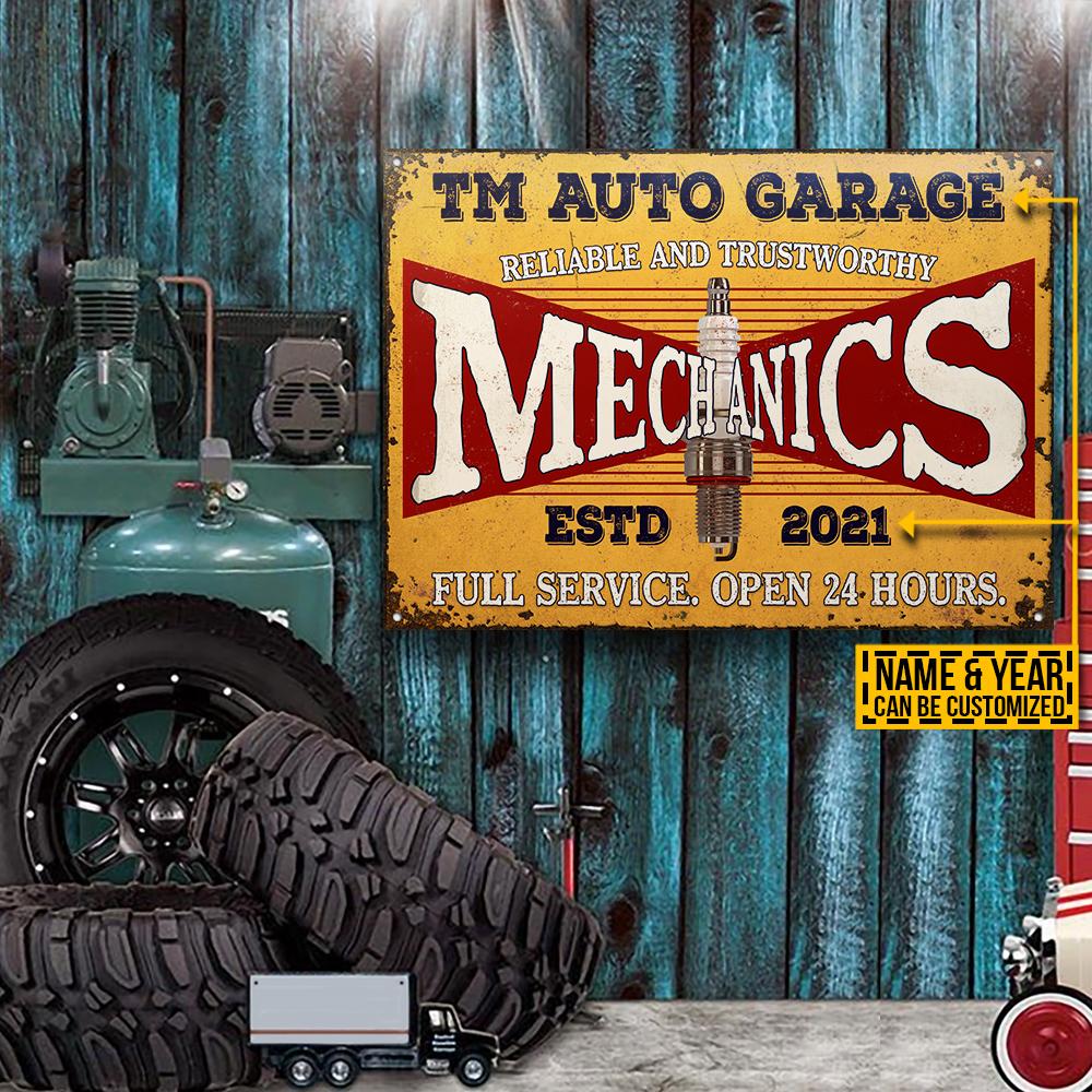 Personalized Auto Mechanic Reliable Trustworthy Customized Classic Metal Signs