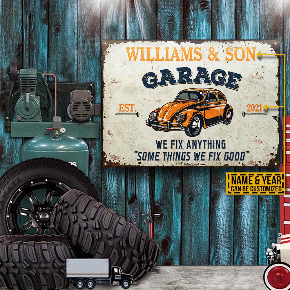 Personalized Auto Mechanic We Fix Anything Customized Classic Metal Signs