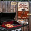 Personalized BBQ Grilling And Chilling Customized Classic Metal Signs