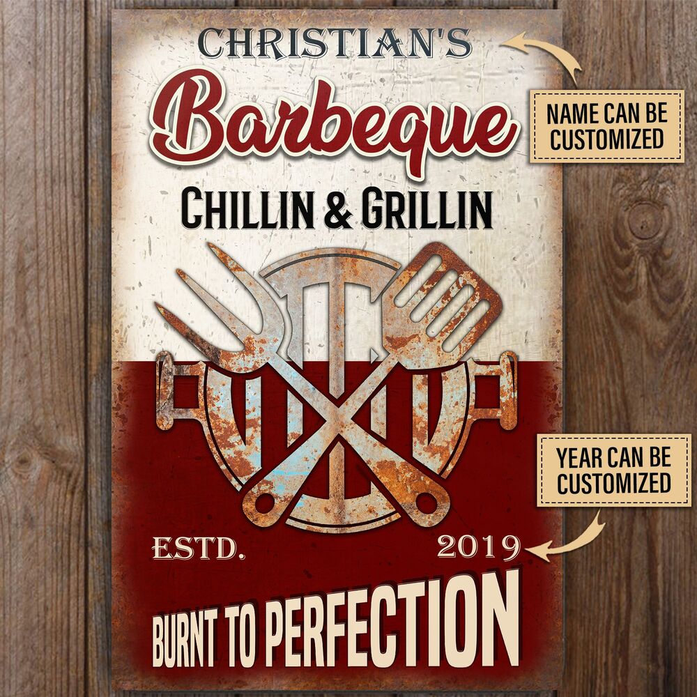 Personalized-BBQ-Grilling-Burn-To-Perfection-Classic-Metal-Signs-2 Personalized BBQ Grilling Burn To Perfection Classic Metal Signs 2