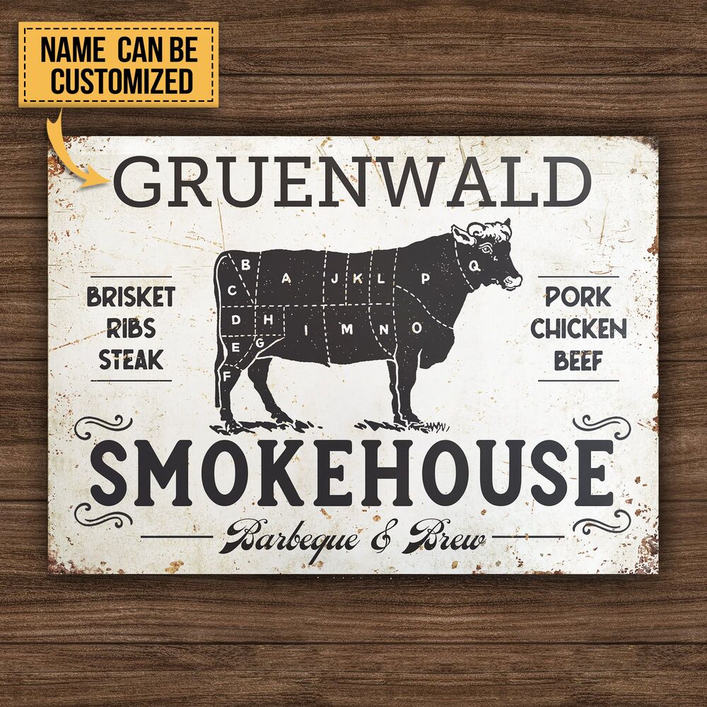 Personalized-BBQ-Smokehouse-Classic-Metal-Signs-2 Personalized BBQ Smokehouse Classic Metal Signs 2