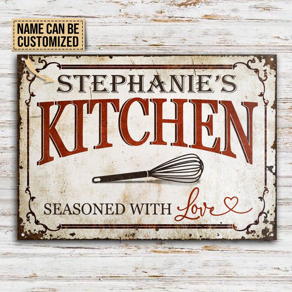 Personalized-Baking-Seasoned-With-Love-Customized-Classic-Metal-Signs-2 Personalized Baking Seasoned With Love Customized Classic Metal Signs 2