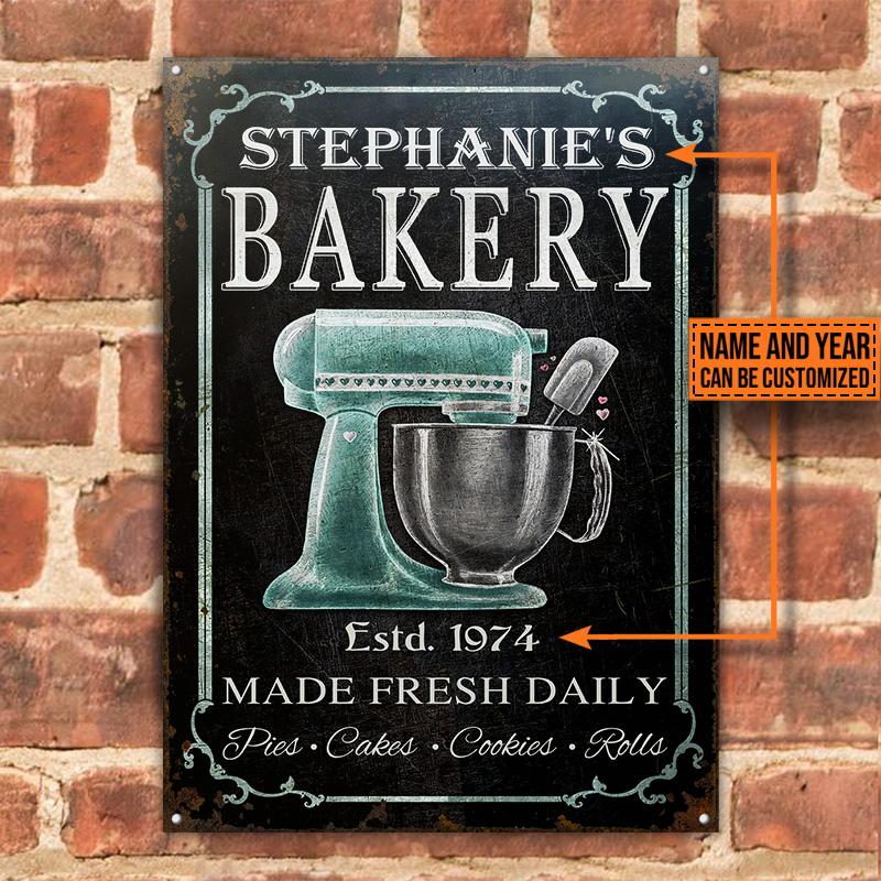 Personalized-Baking-Veritical-Made-Fresh-Daily-Black-Customized-Classic-Metal-Signs-1 Personalized Baking Veritical Made Fresh Daily Black Customized Classic Metal Signs 1