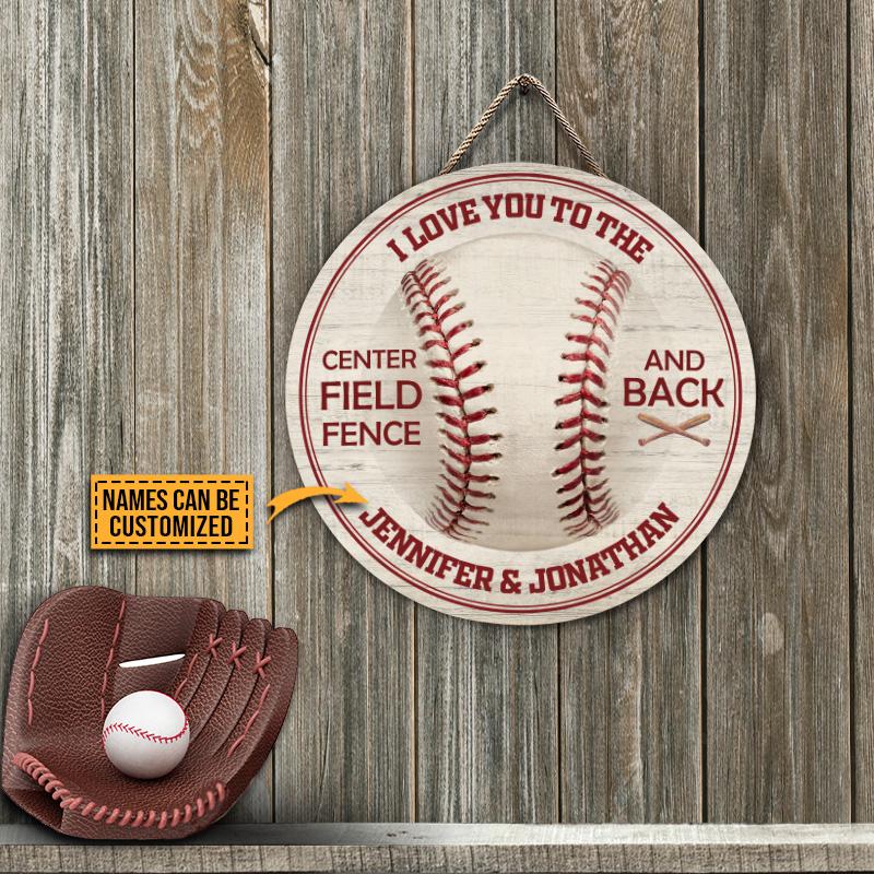 Personalized Baseball Centerfield Customized Wood Circle Sign