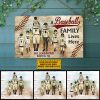 Personalized Baseball Family Lives Here Custom Kids Custom Wood Rectangle Sign