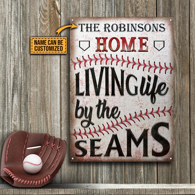 Personalized Baseball Living Life Customized Classic Metal Signs