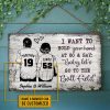 Personalized Baseball Together Since Customized Wood Rectangle Sign