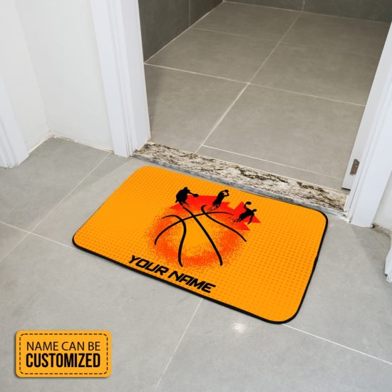 Personalized Basketball Lover Custom Name Doormat Welcome Mat