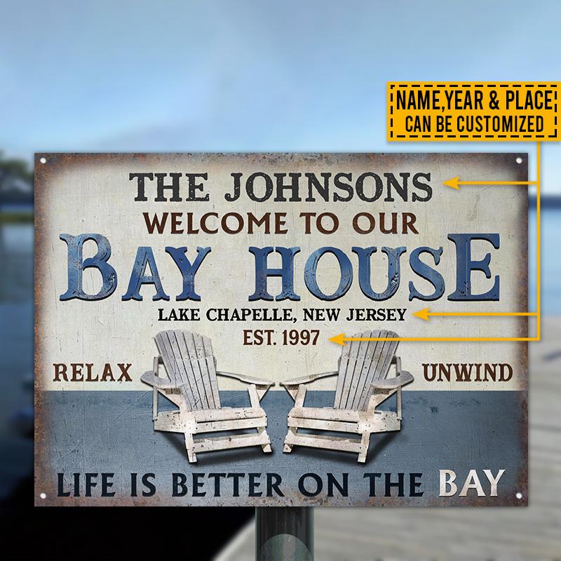 Personalized Bay House Life Is Better Custom Classic Metal Signs