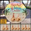 Personalized Beach Bestie Beaches Booze Besties Custom Wood Circle Sign