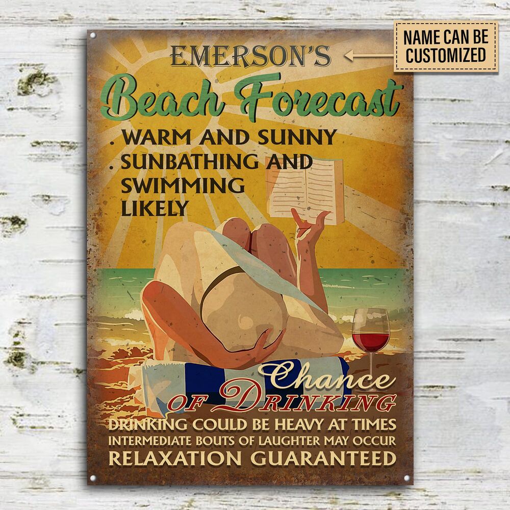 Personalized-Beach-Forecast-A-Chance-Of-Drinking-Customized-Classic-Metal-Signs-2 Personalized Beach Forecast A Chance Of Drinking Customized Classic Metal Signs 2