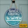 Personalized Beach Gone Coastal Custom Wood Circle Sign