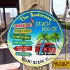 Personalized Beach Surfing This Way Customized Wood Circle Sign