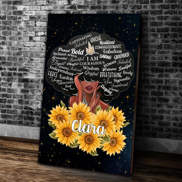 Personalized Black Queen Wall Art