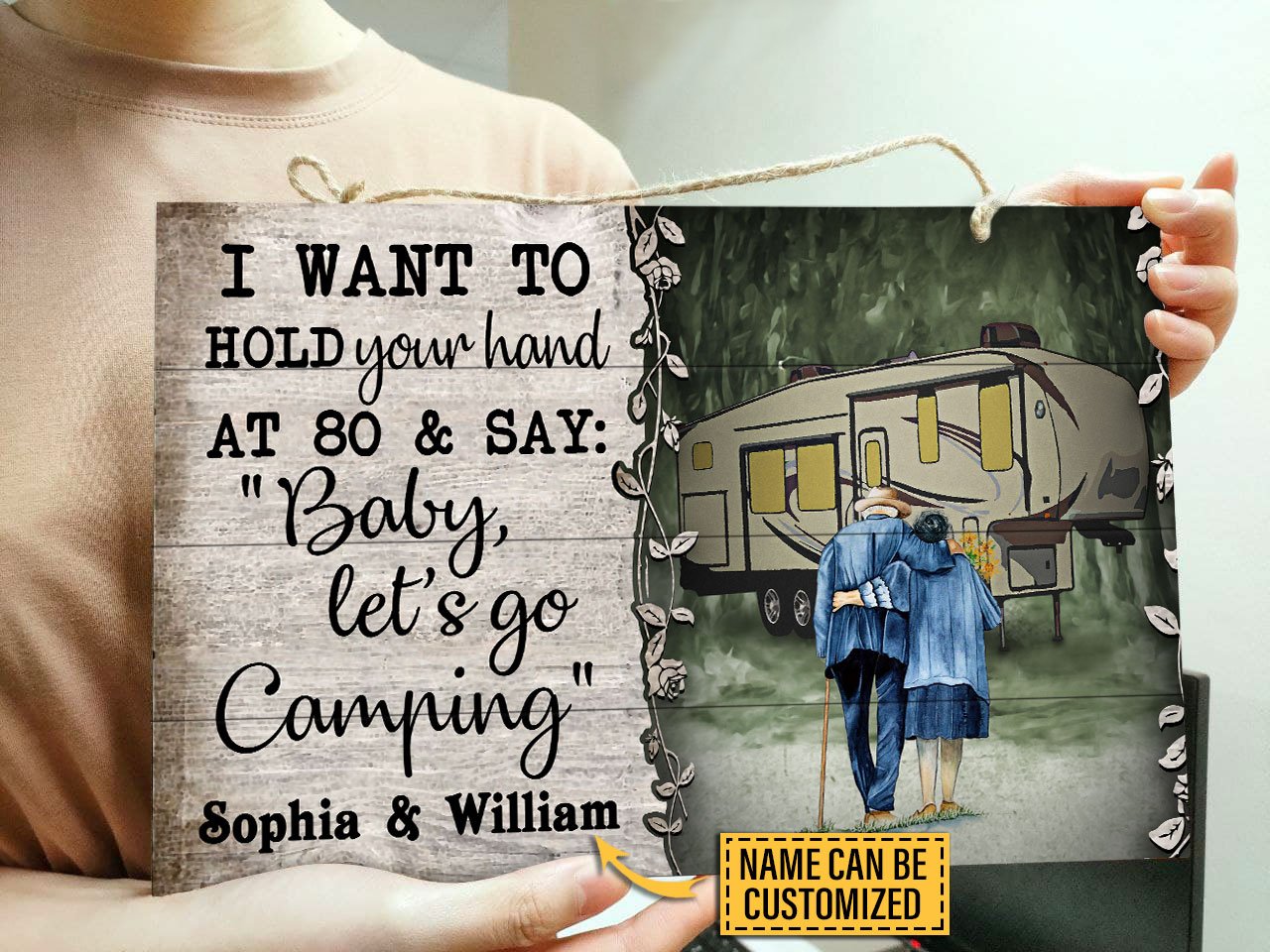 Personalized-Camping-5th-Wheel-Baby-Lets-Go-Customized-Wood-Rectangle-Sign-2 Personalized Camping 5th Wheel Baby Lets Go Customized Wood Rectangle Sign 2