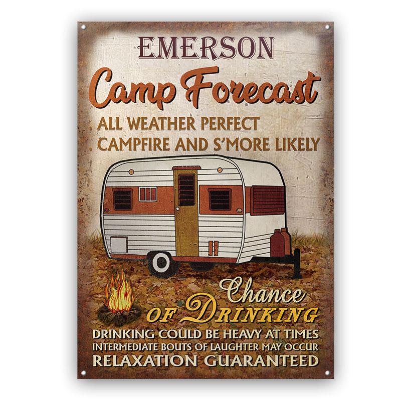 Personalized Camping Autumn Custom Classic Metal Signs Camp Forecast   Personalized Camping Autumn Custom Classic Metal Signs Camp Forecast Yard Decor 