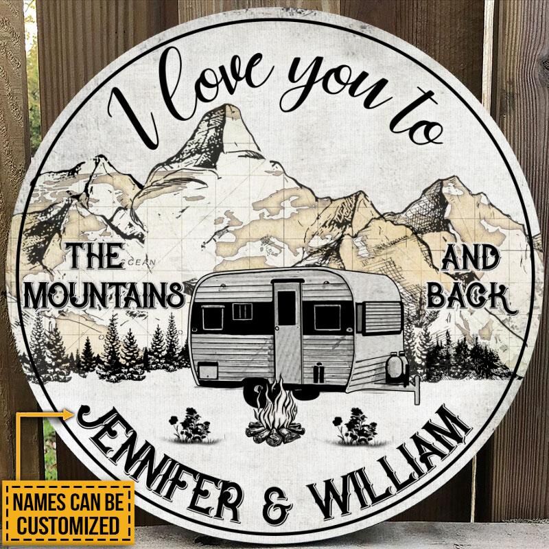 Personalized-Camping-Mountains-And-Back-Customized-Wood-Circle-Sign-2 Personalized Camping Mountains And Back Customized Wood Circle Sign 2