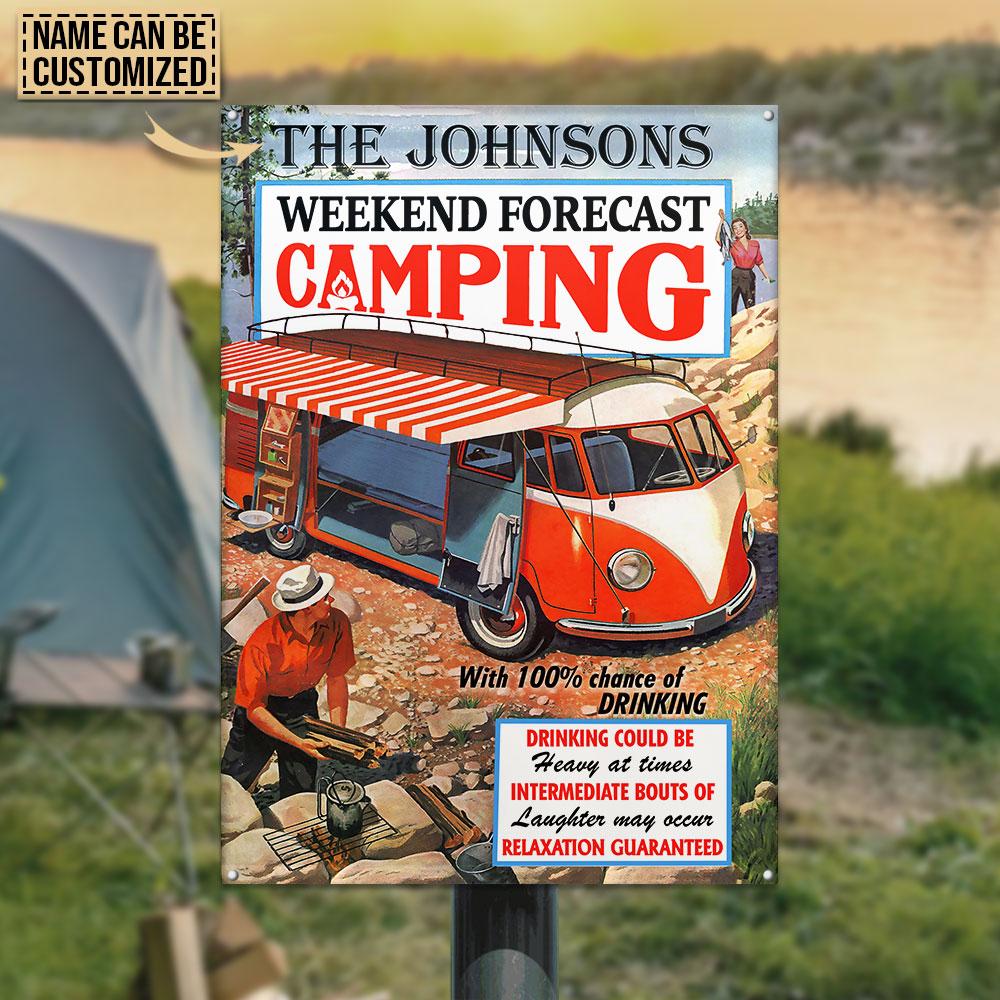 Personalized Camping Retro Forecast Customized Classic Metal Signs