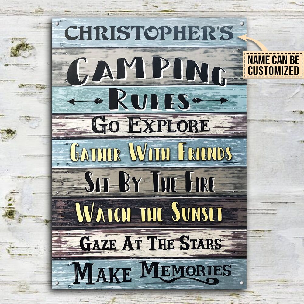 Personalized-Camping-Rules-Go-Explore-Customized-Classic-Metal-Signs-2 Personalized Camping Rules Go Explore Customized Classic Metal Signs 2
