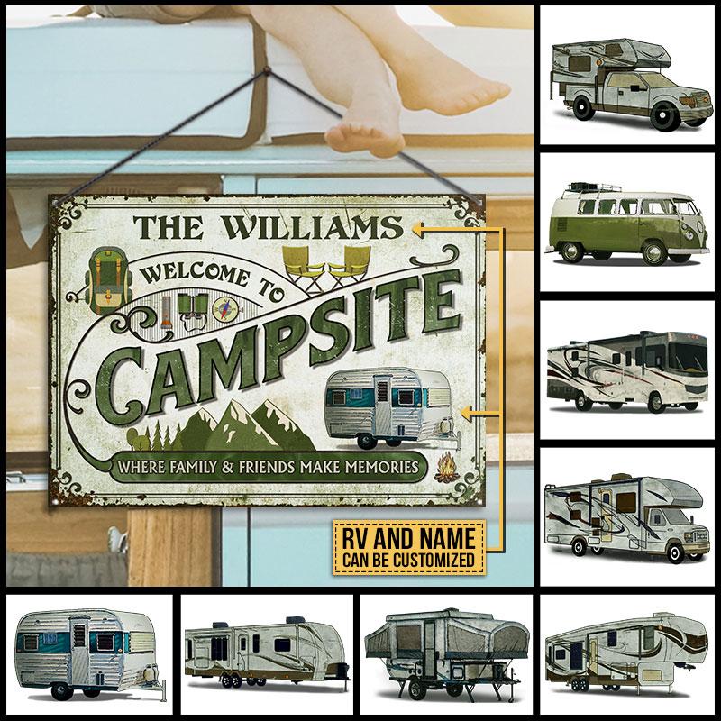 Personalized Camping Welcome To Campsite Custom Classic Metal Signs