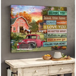 Personalized Canvas Beautiful Barn View And Pickup Truck When You Leave This Home Always Remember That Custom Name And Date Canvas Prints Wall Art Decor 1