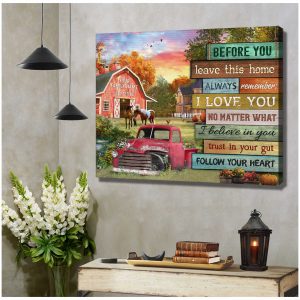 Personalized Canvas Beautiful Barn View And Pickup Truck When You Leave This Home Always Remember That Custom Name And Date Canvas Prints Wall Art Decor