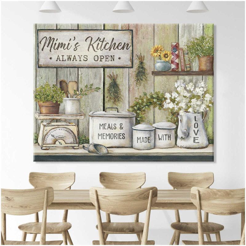 Personalized Canvas, Custom Name Kitchen Canvas, Meals And Memories ...