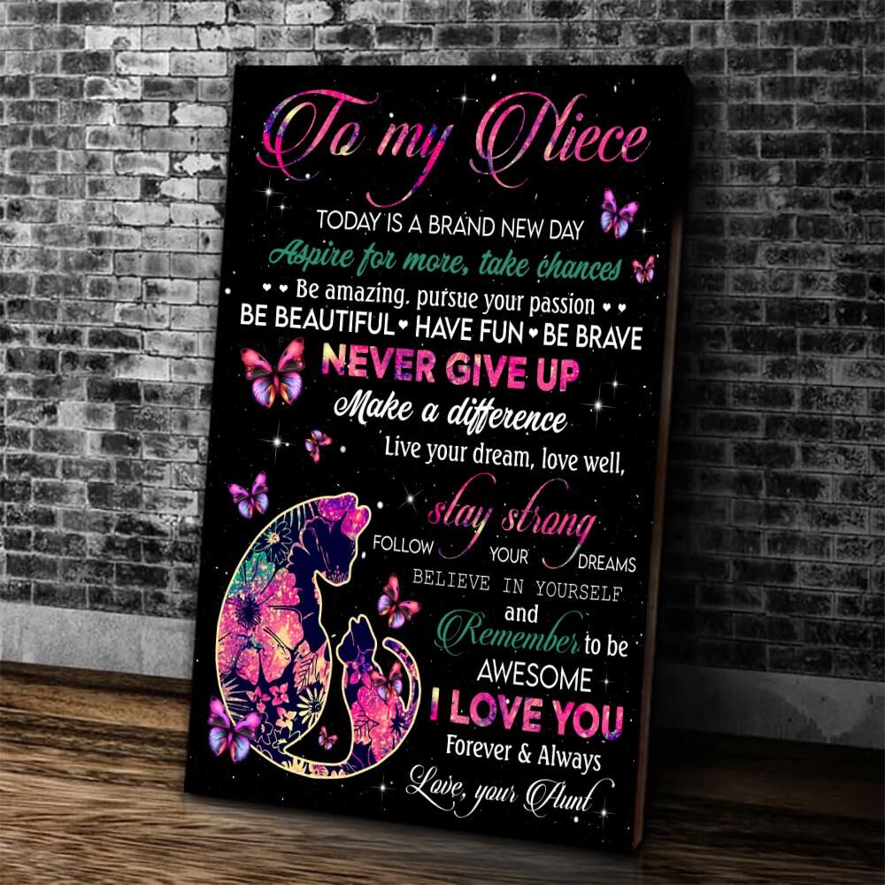 Personalized Canvas To My Niece Today Is A Brand New Day Aspire For More