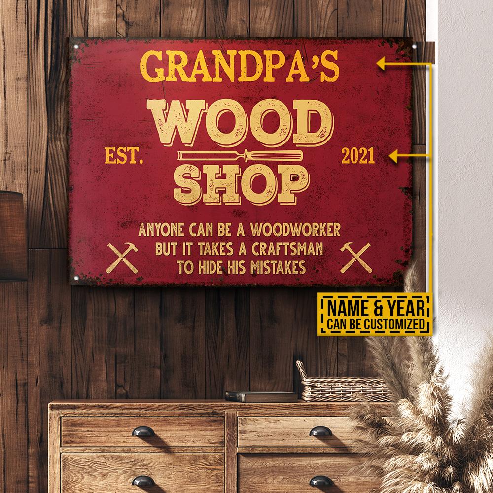 Personalized Carpenter Hide His Mistakes Customized Classic Metal Signs