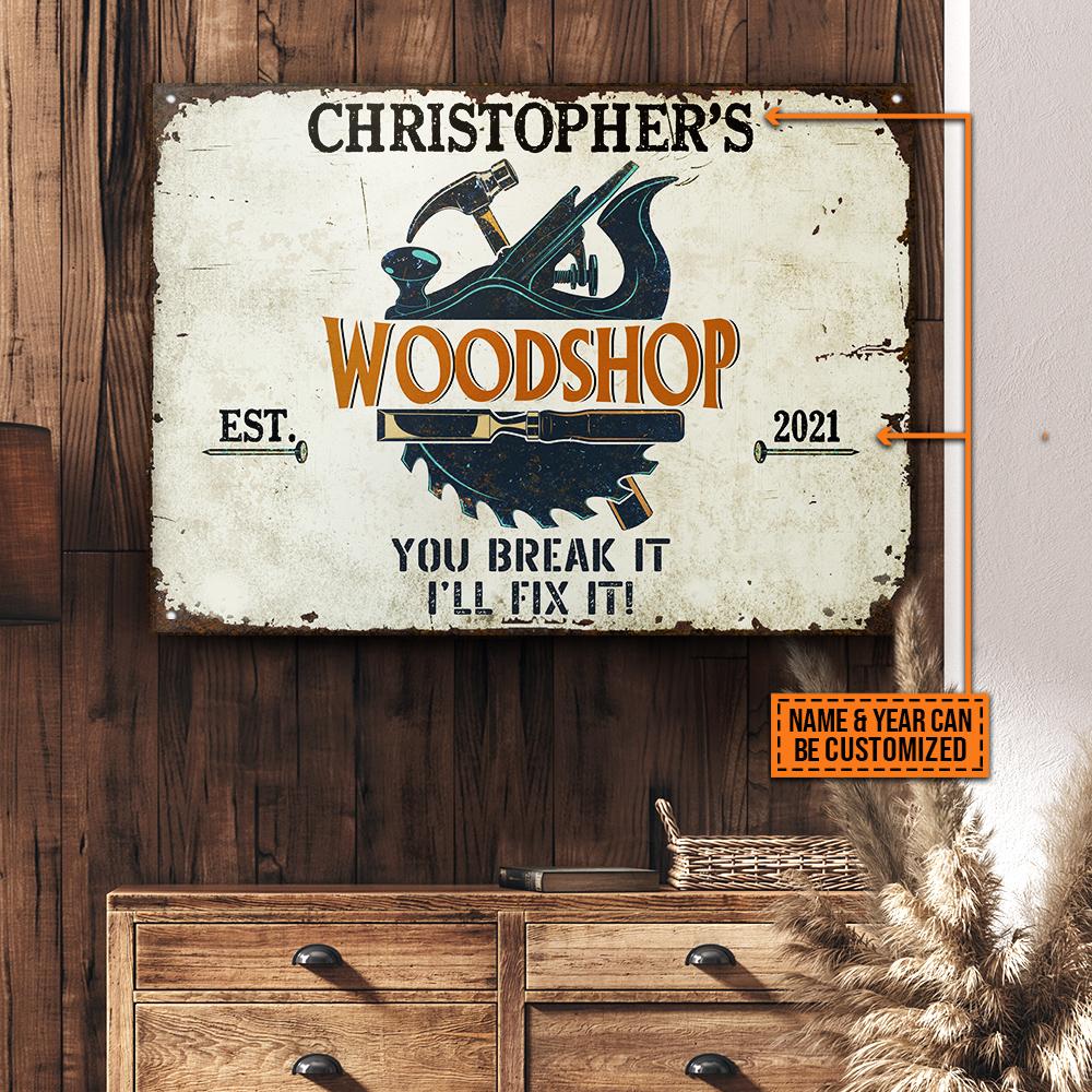 Personalized-Carpenter-Ill-Fix-It-Customized-Classic-Metal-Signs Personalized Carpenter I'll Fix It Customized Classic Metal Signs