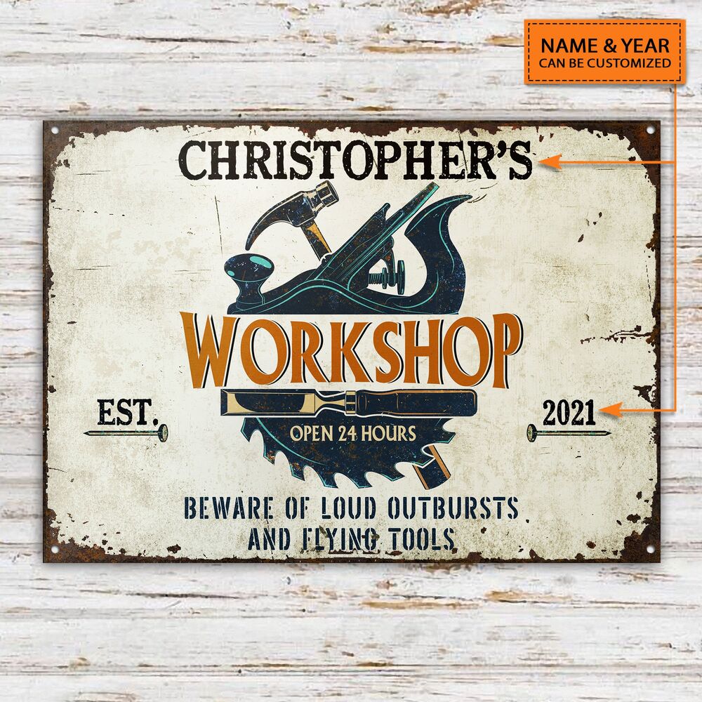 Personalized-Carpenter-Workshop-Beware-Of-Loud-Customized-Classic-Metal-Signs-2 Personalized Carpenter Workshop Beware Of Loud Customized Classic Metal Signs 2