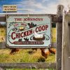 Personalized Chicken Coop Fresh Eggs Daily Turquoise Custom Classic Metal Signs