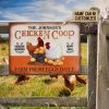 Personalized Chicken Coop Orange Customized Classic Metal Signs