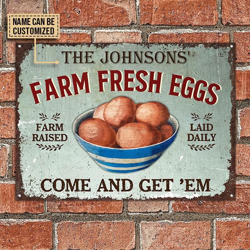 Personalized-Chicken-Eggs-Get-Em-Customized-Classic-Metal-Signs-1 Personalized Chicken Eggs Get Em Customized Classic Metal Signs 1